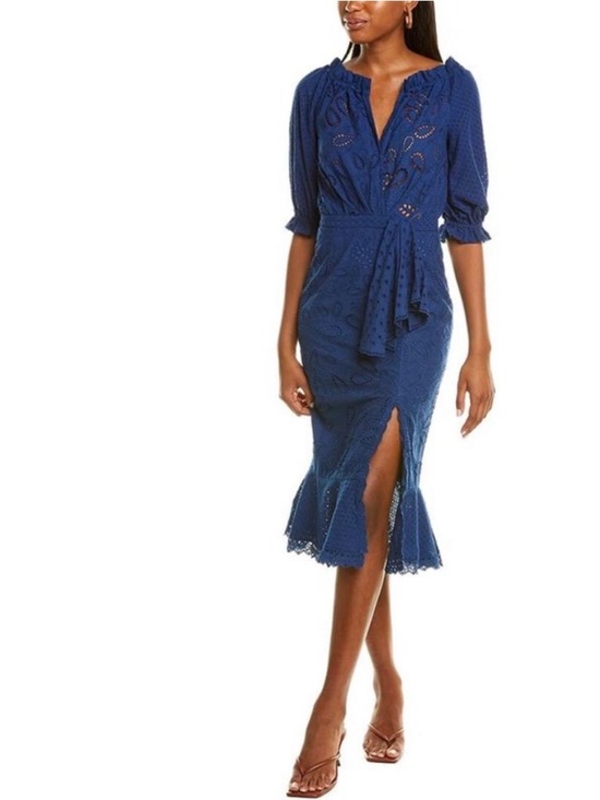 SALONI Dresses & Skirts - Saloni Olivia French Lace Midi Dress